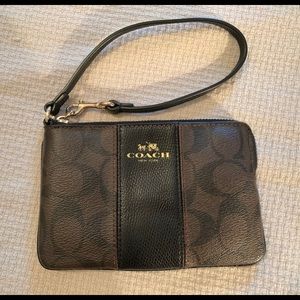 Leather Coach wristlet